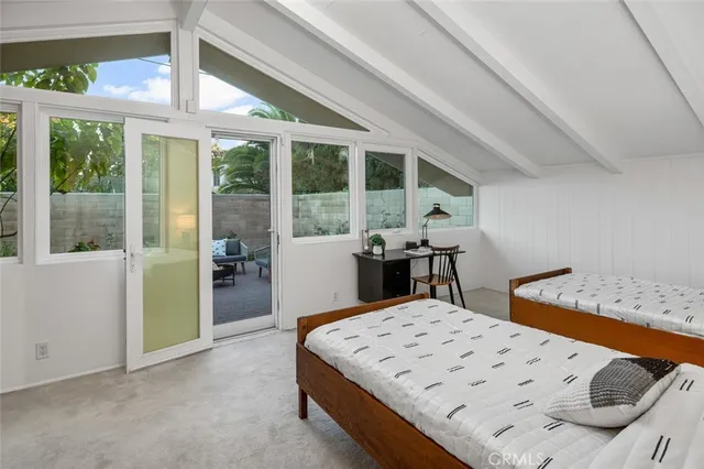 a living room with a large window