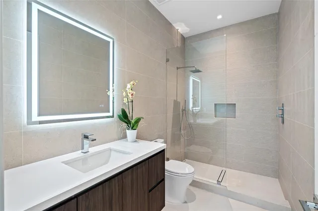 a view of a building with a garden