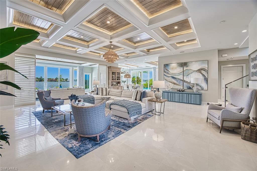 1340 Jewel Naples, FL 34102 - Photo 5 of 44 Common area featuring coffered ceiling and beam ceiling