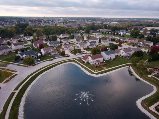 an aerial view of a city