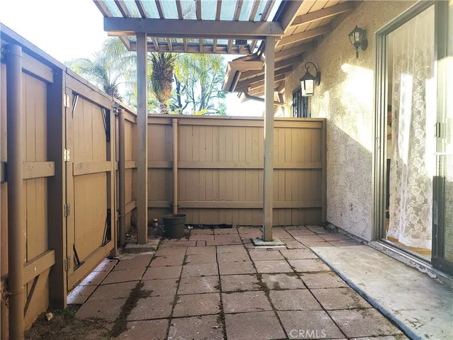 a view of small space with racks on the wall