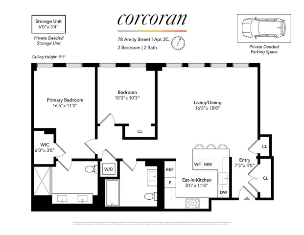 $1,999,000 | 78 Amity Street, Unit 2C | Cobble Hill