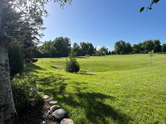 a view of an ocean from a yard