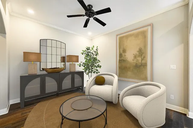 a living room with furniture