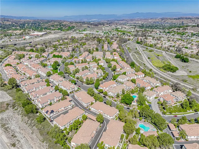 an aerial view of a city