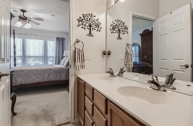 340 Portsmouth Drive Georgetown, TX 78633 - Photo 11 of 17 a en suite bathroom with a sink double vanity and a mirror
