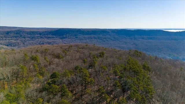 a view of lake with green space