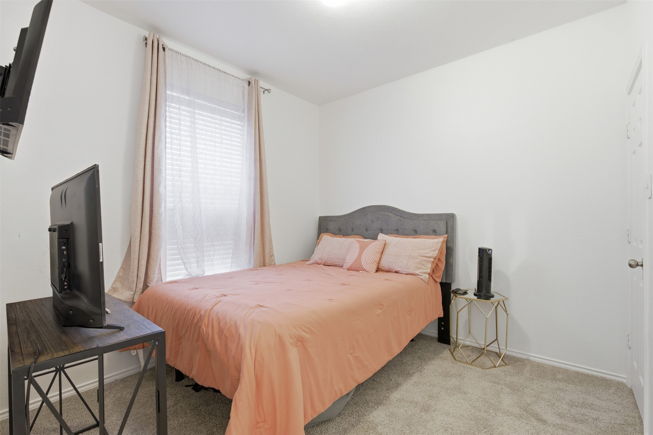 101 Magpie Goose Lane Leander, TX 78641 - Photo 24 of 29 a bedroom with a bed flat screen tv and next to a window