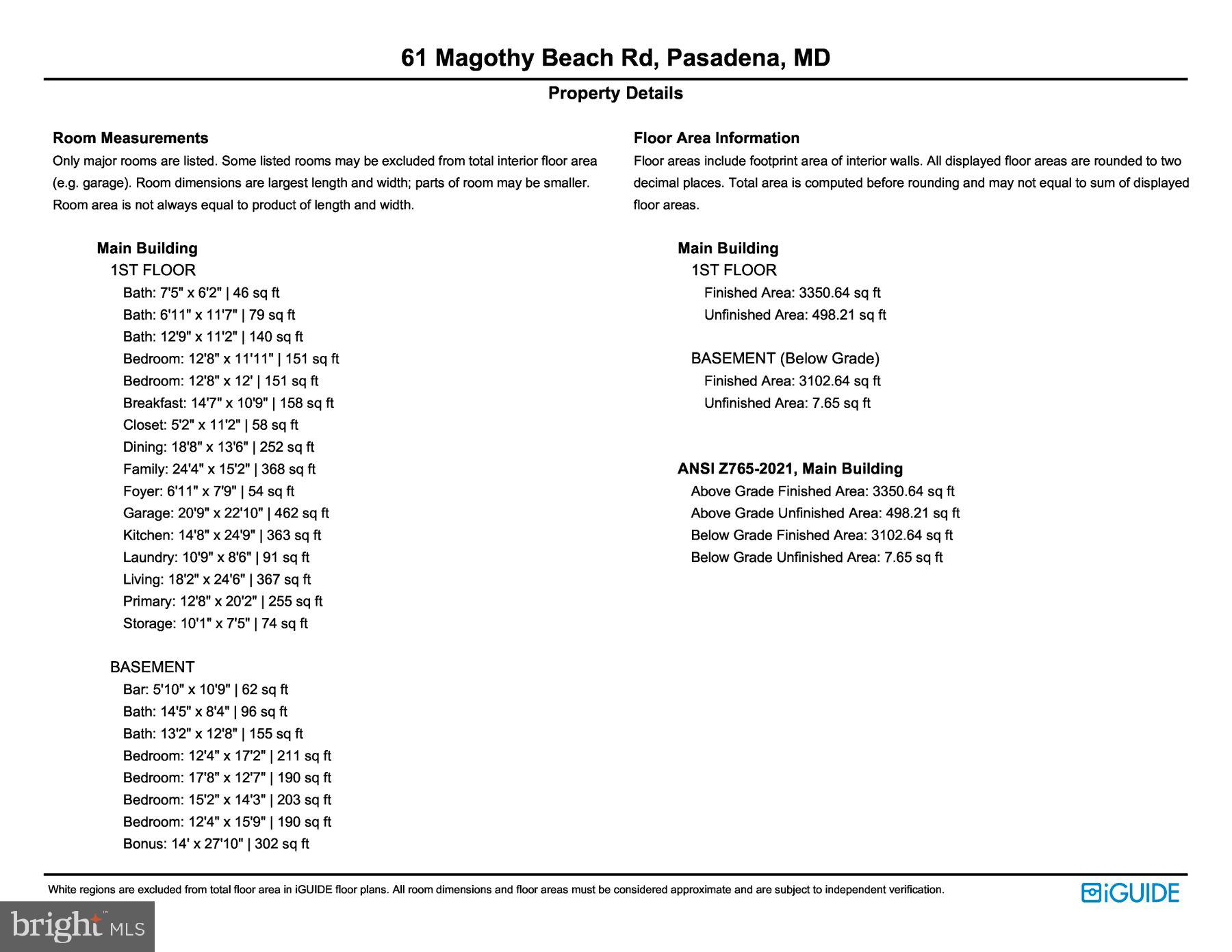 61 Magothy Beach Road Pasadena, MD 21122 - Photo 62 of 63 Specs and measurements