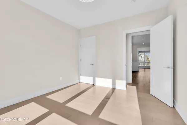 a view of a room with a bench