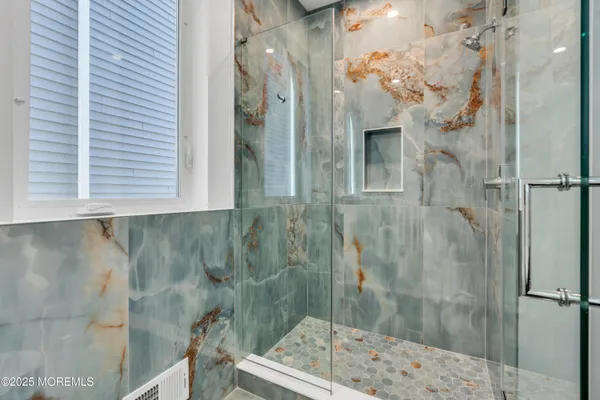 a bathroom with a shower