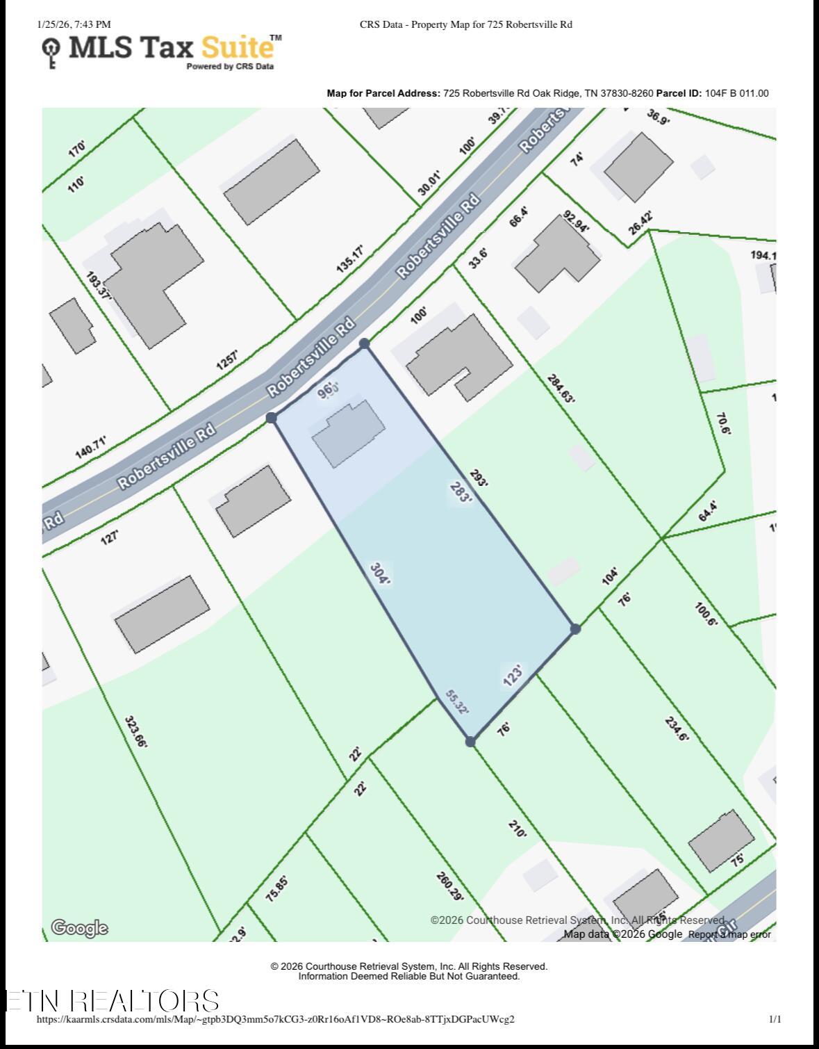 725 Robertsville Road Oak Ridge, TN 37830 - Photo 35 of 35 Property Lines