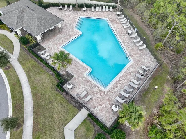 an aerial view of a house