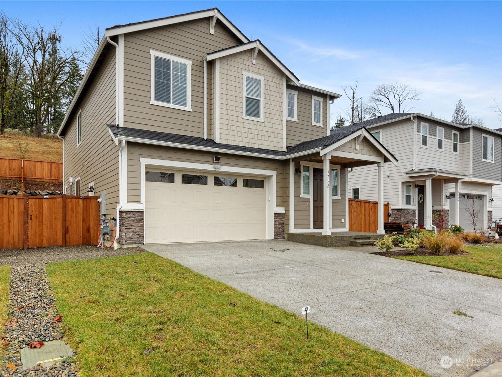 a front view of a house with a porch