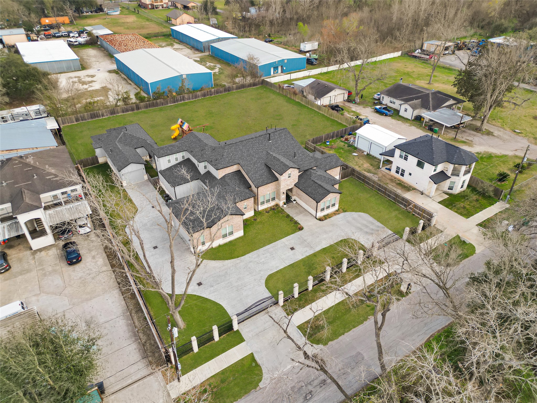 4821 1st Street Houston, TX 77504 - Photo 4 of 48 an aerial view of a house with a swimming pool