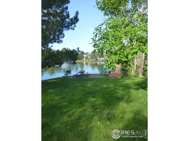 a view of a lake from a yard