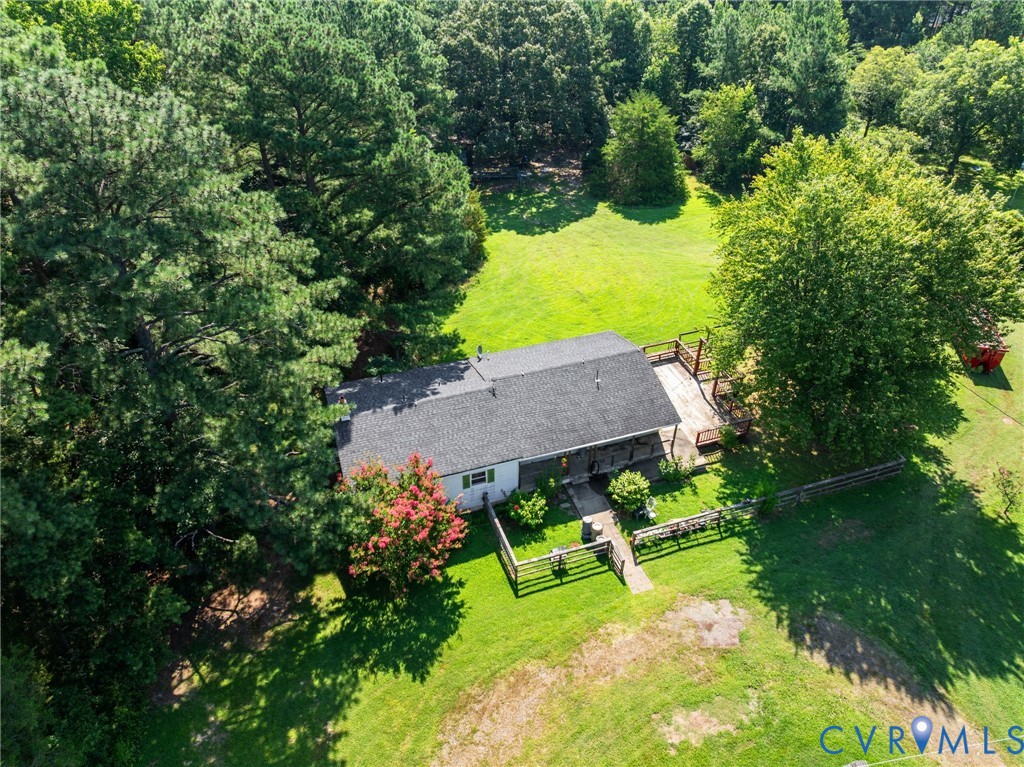 3490 Willow Brook Road Bumpass, VA 23024 - Photo 31 of 47 an aerial view of a house with swimming pool and garden