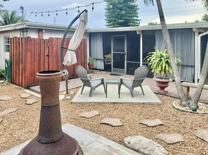 a view of a lounge chair in the patio