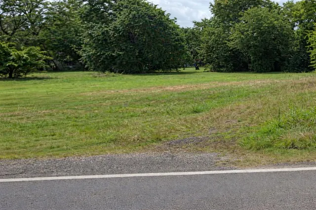 a view of a field with a trees