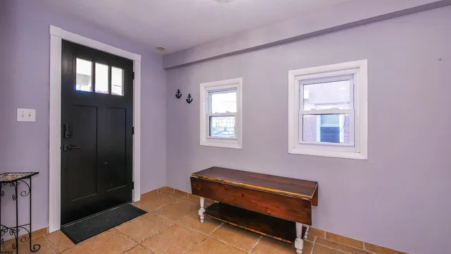 a kid room with a window