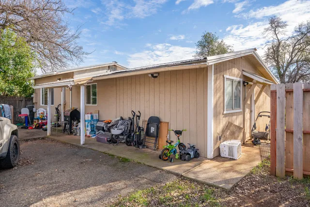 a view of a house with a patio