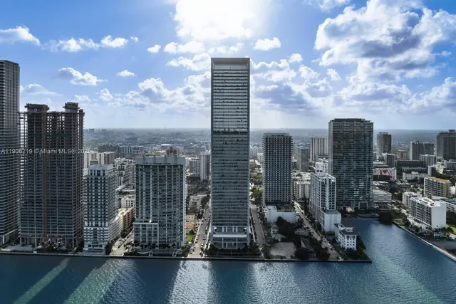 a view of a city with tall buildings