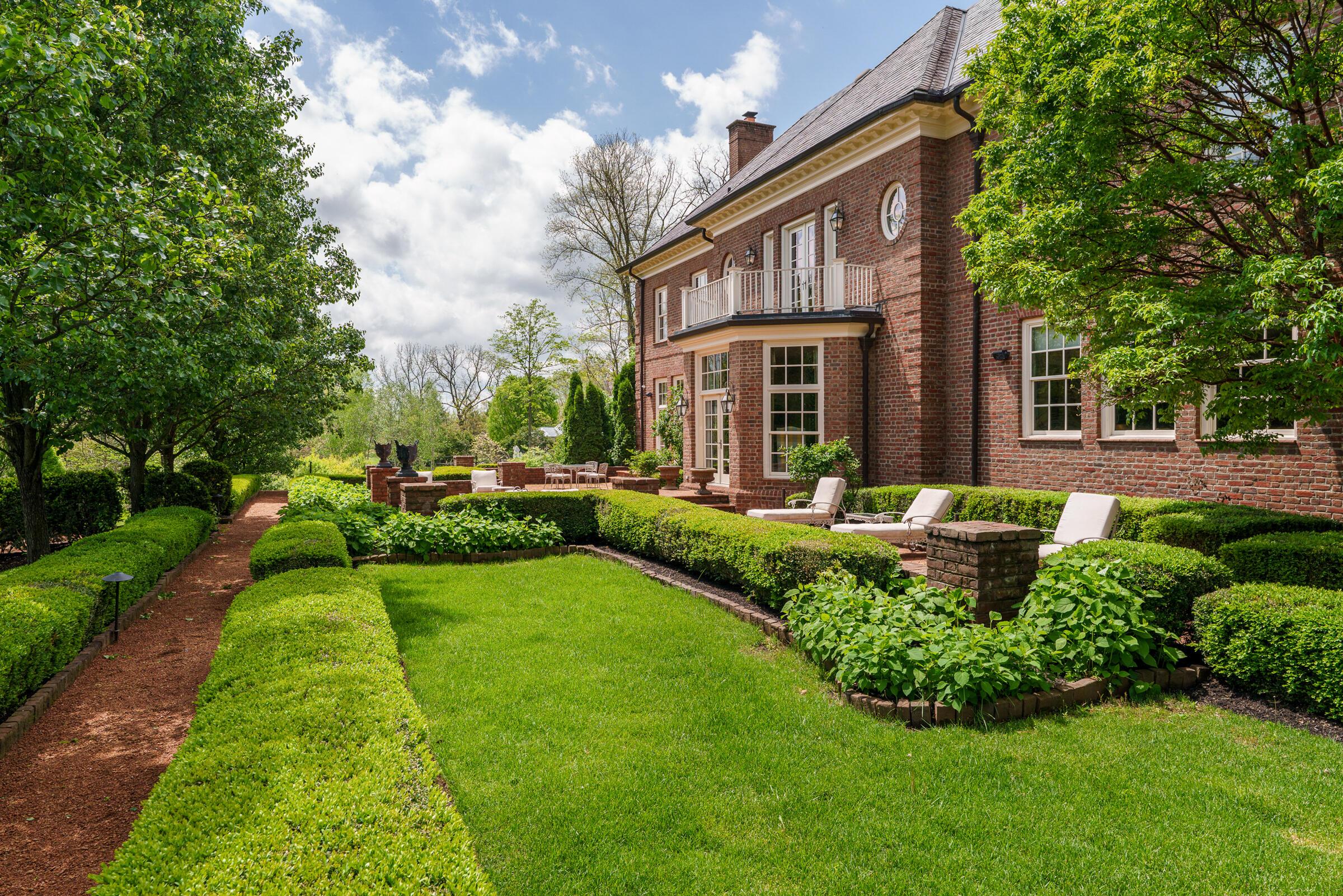 5000 Kitzmiller Road New Albany, OH 43054 - Photo 11 of 56 Formal Boxwood Gardens with Stone Walks and Brick Terraces