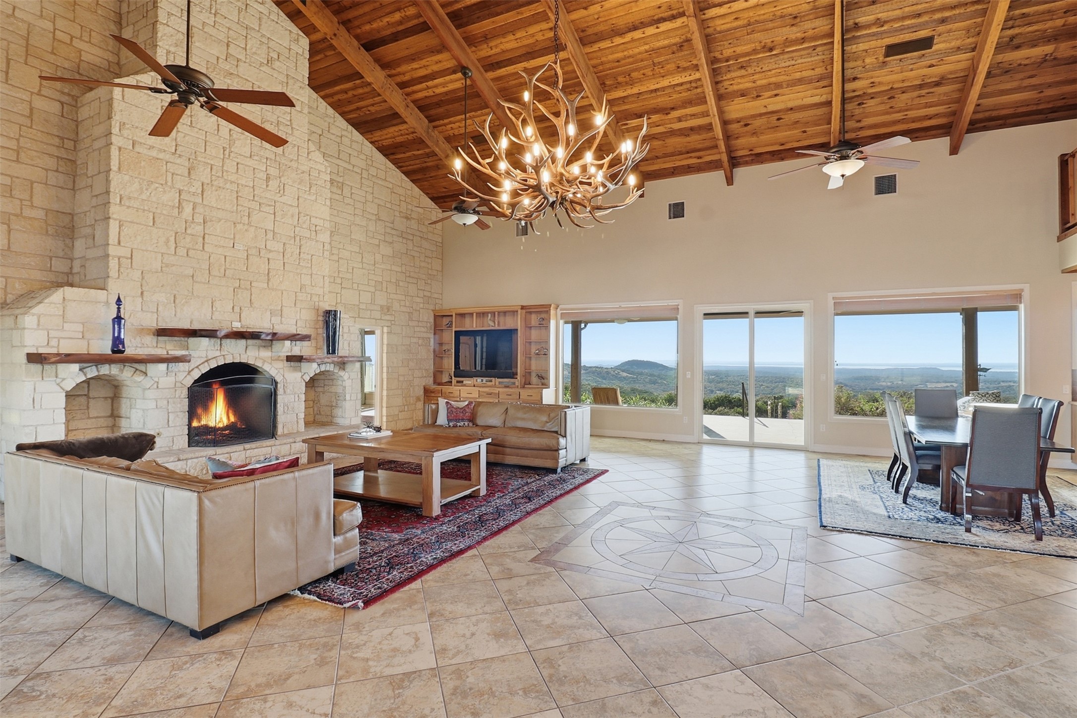 450 Threadgill Ranch Road Burnet, TX 78611 - Photo 3 of 33 a view of a livingroom with furniture and a fireplace