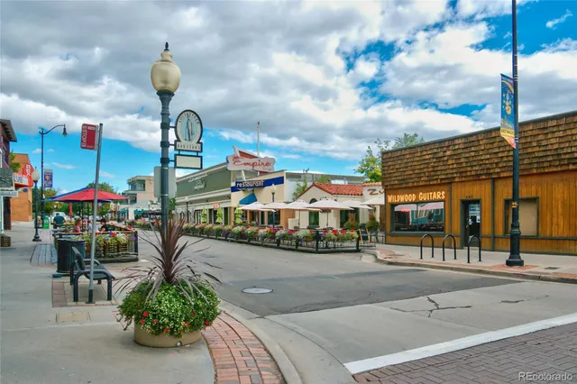 a front view of a building with street