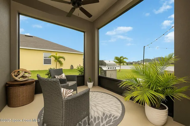 a living room with furniture