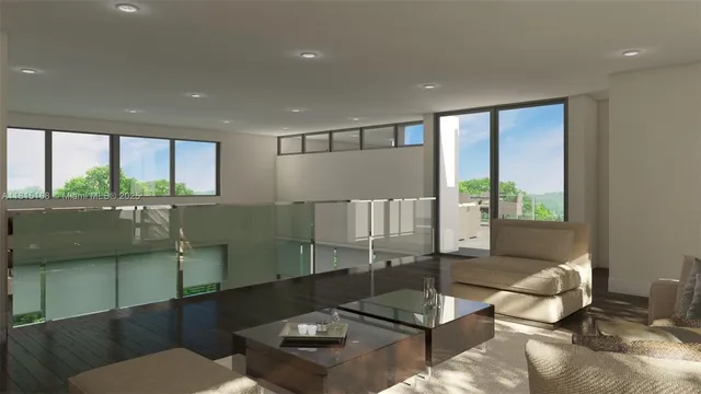 a living room with couches and a coffee table