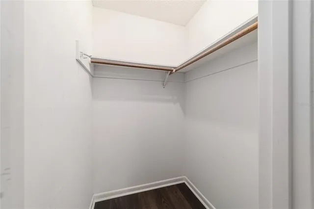 a view of small space with racks on the wall