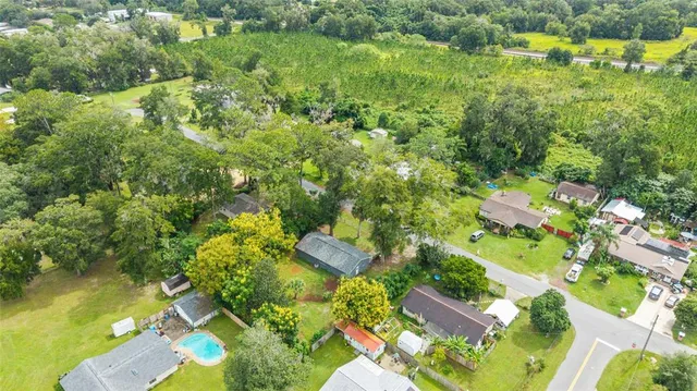 a view of a lake with a yard