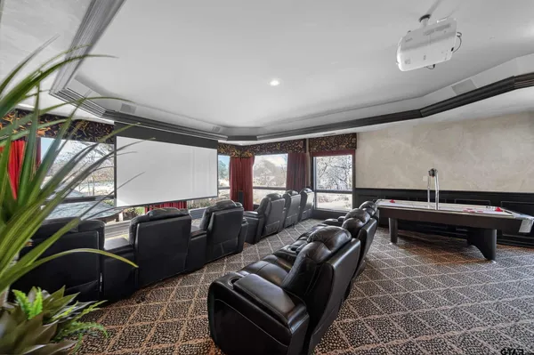a living room with furniture a rug and a potted plant