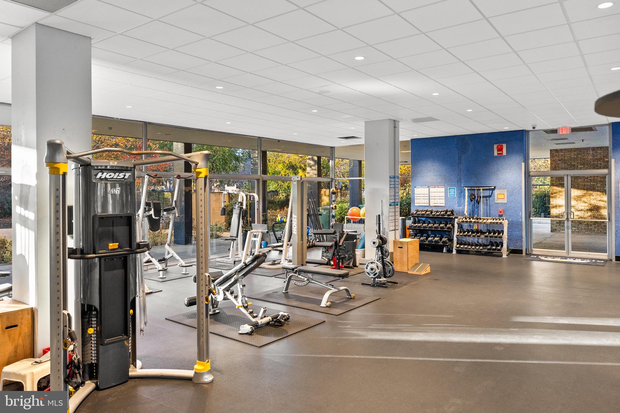 1301 Delaware Avenue Southwest, Unit N108 Washington, DC 20024 - Photo 32 of 39 a view of a room with gym equipment