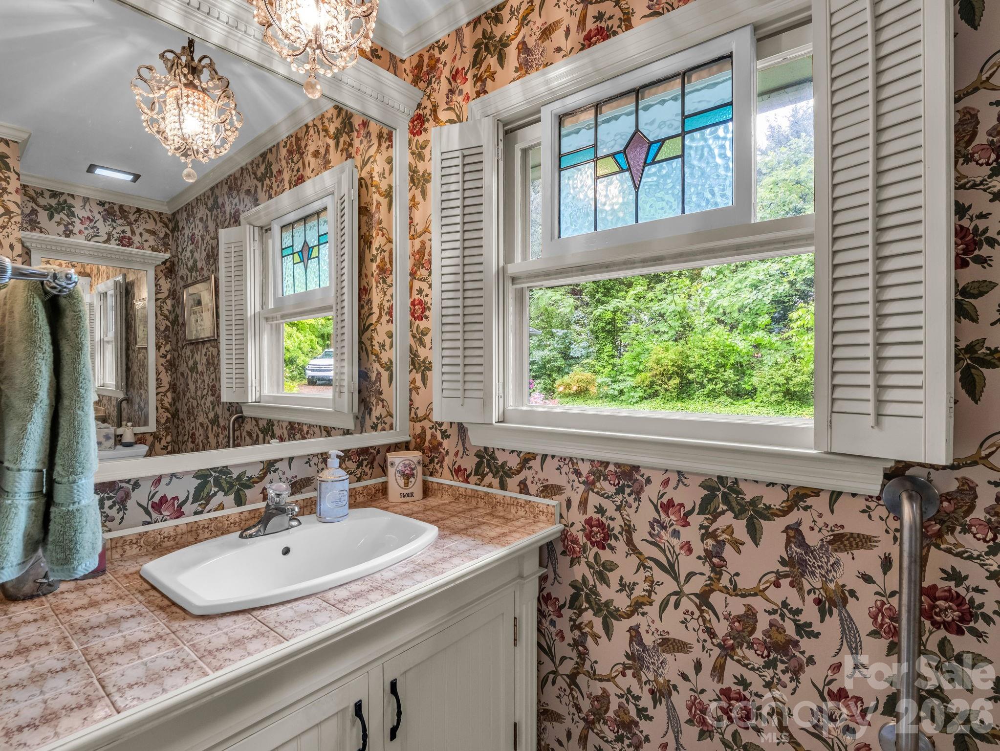 57 Tate Lane Tryon, NC 28782 - Photo 24 of 48 a bathroom with a sink and a large mirror