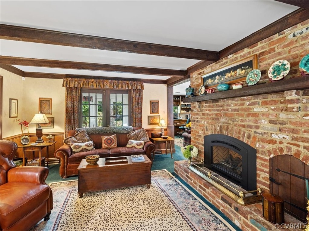 2310 Dorking Road North Chesterfield, VA 23236 - Photo 22 of 44 a living room with furniture large window and a fireplace