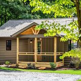 a backyard of a house with lots of green space