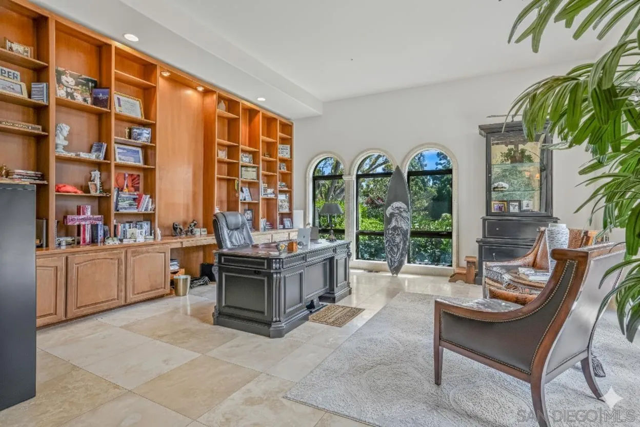 5305 La Crescenta Road Rancho Santa Fe, CA 92067 - Photo 32 of 64 Large executive office is spacious and has direct patio access to a private sitting area.