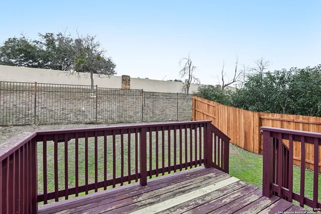 a view of wooden deck