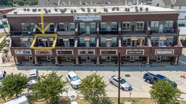 a view of a building with many windows