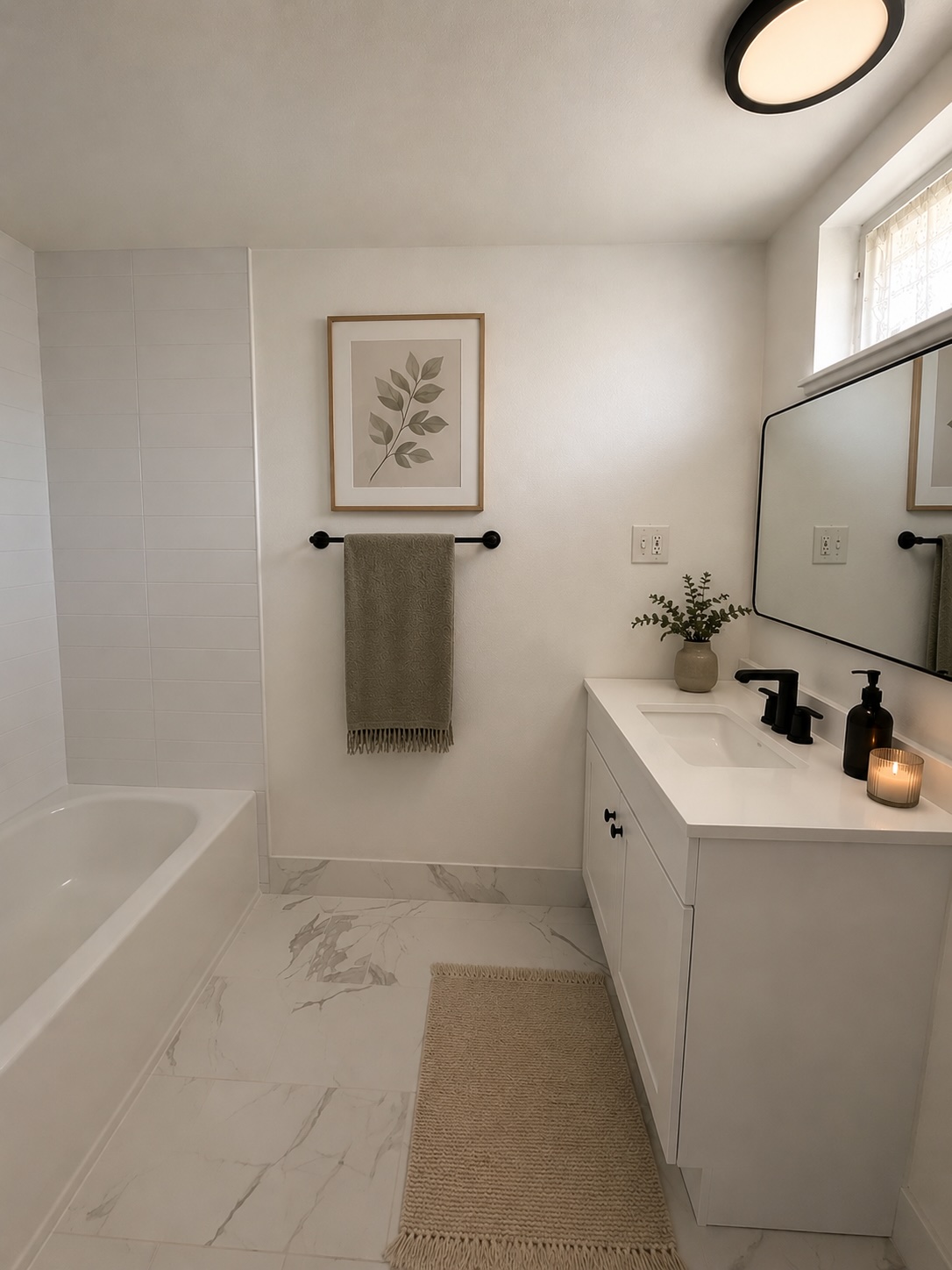 3304 Red River Street, Unit 203 Austin, TX 78705 - Photo 7 of 16 a bathroom with a double vanity sink and a bathtub