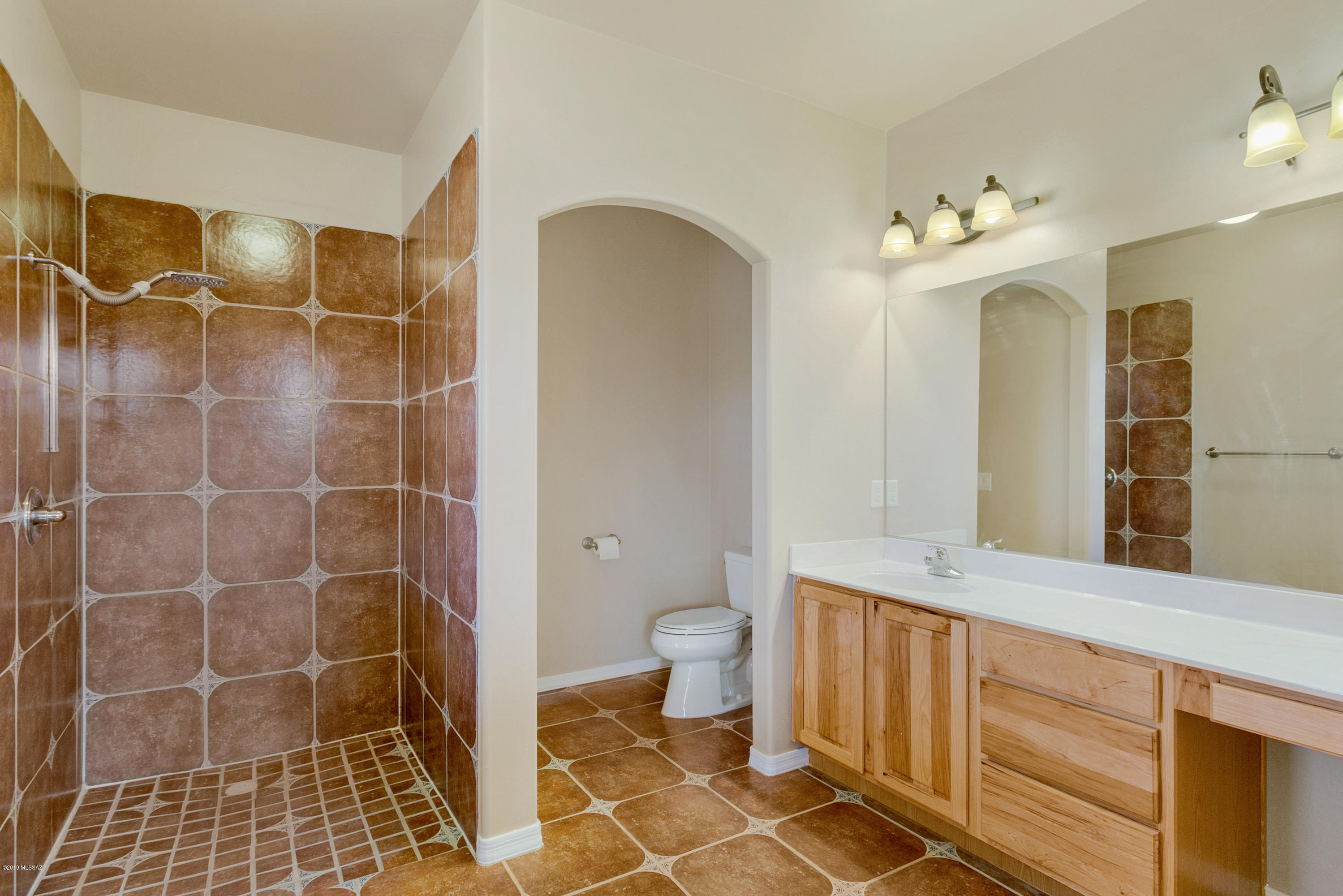 21960 South Helvetia Road Sahuarita, AZ 85629 - Photo 18 of 29 a bathroom with a sink a toilet and a mirror