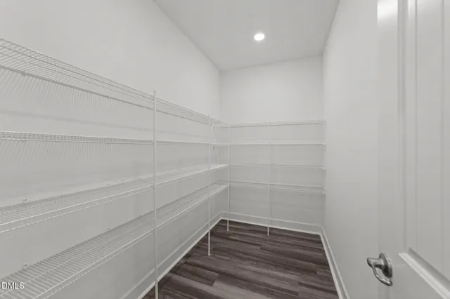 a view of small space with racks on the wall