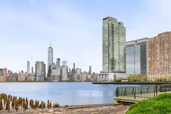 a view of city and tall buildings