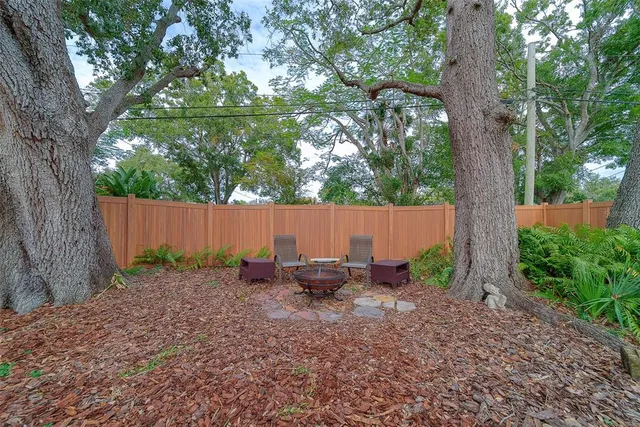 a view of backyard with green space