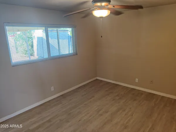 a blue building with blue walls