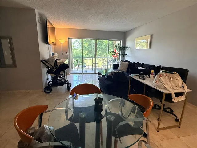 a table and chairs in a room