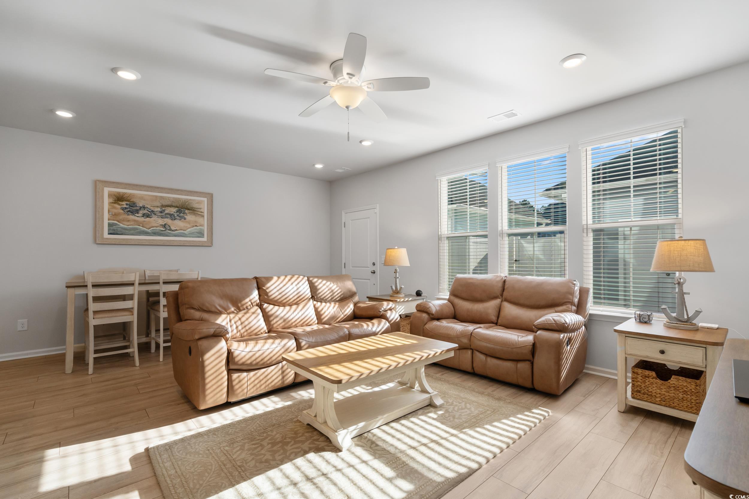 5371 Knobcone Loop, Unit B Myrtle Beach, SC 29577 - Photo 11 of 40 Living room featuring ceiling fan
