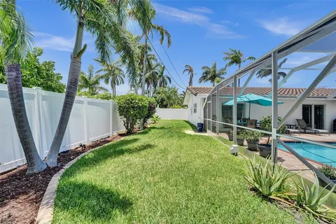 a view of a backyard with plants